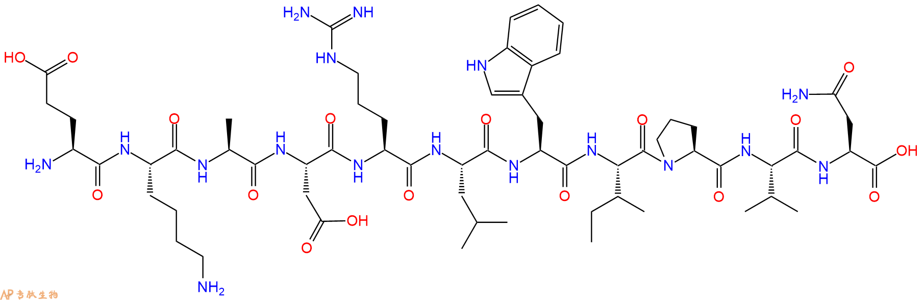 专肽生物产品H2N-Glu-Lys-Ala-Asp-Arg-Leu-Trp-Ile-Pro-Val-Asn-OH