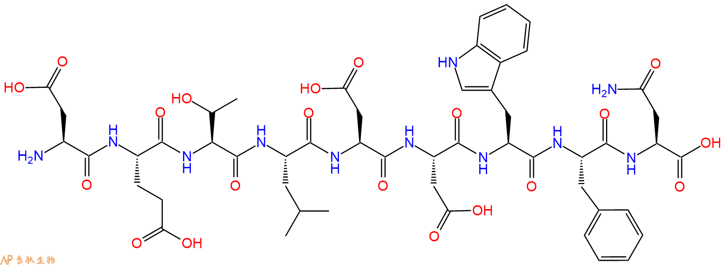 专肽生物产品H2N-Asp-Glu-Thr-Leu-Asp-Asp-Trp-Phe-Asn-OH
