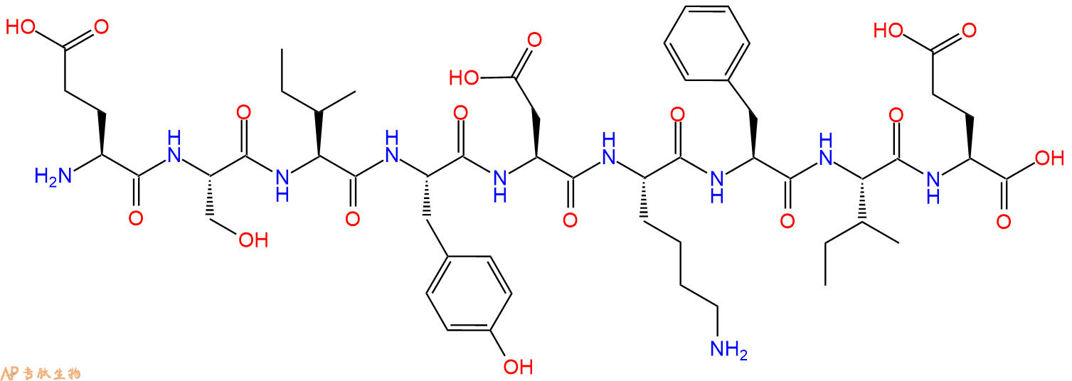 专肽生物产品H2N-Glu-Ser-Ile-Tyr-Asp-Lys-Phe-Ile-Glu-OH