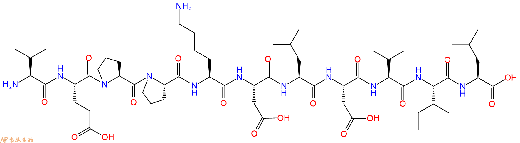 专肽生物产品H2N-Val-Glu-Pro-Pro-Lys-Asp-Leu-Asp-Val-Ile-Leu-OH