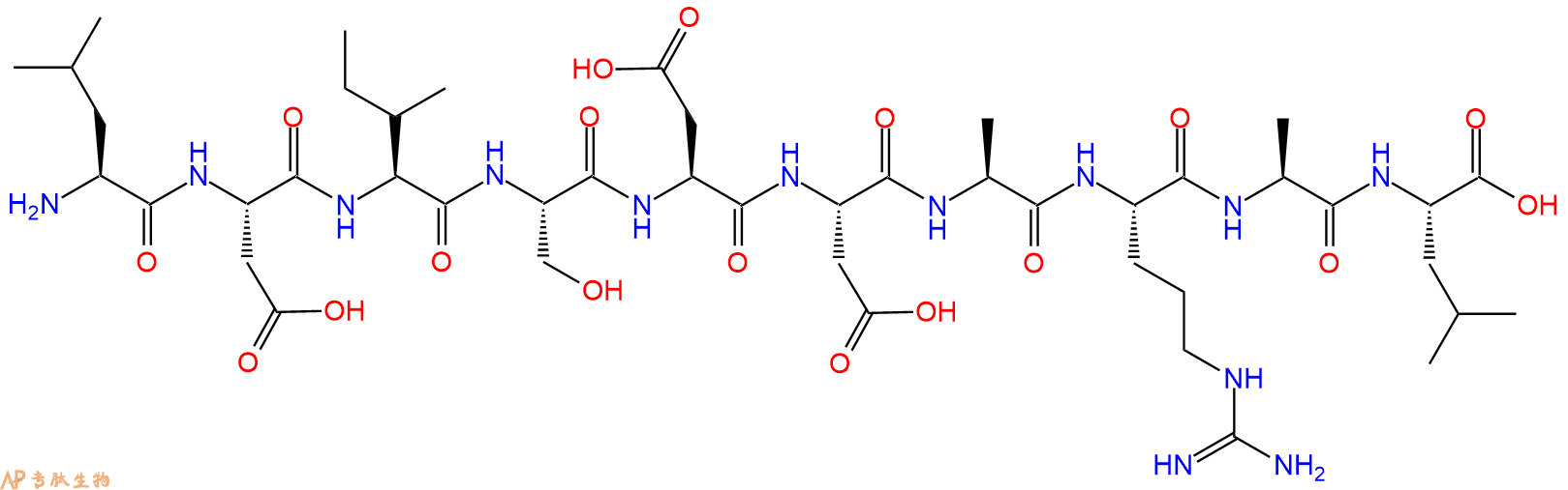 专肽生物产品H2N-Leu-Asp-Ile-Ser-Asp-Asp-Ala-Arg-Ala-Leu-OH