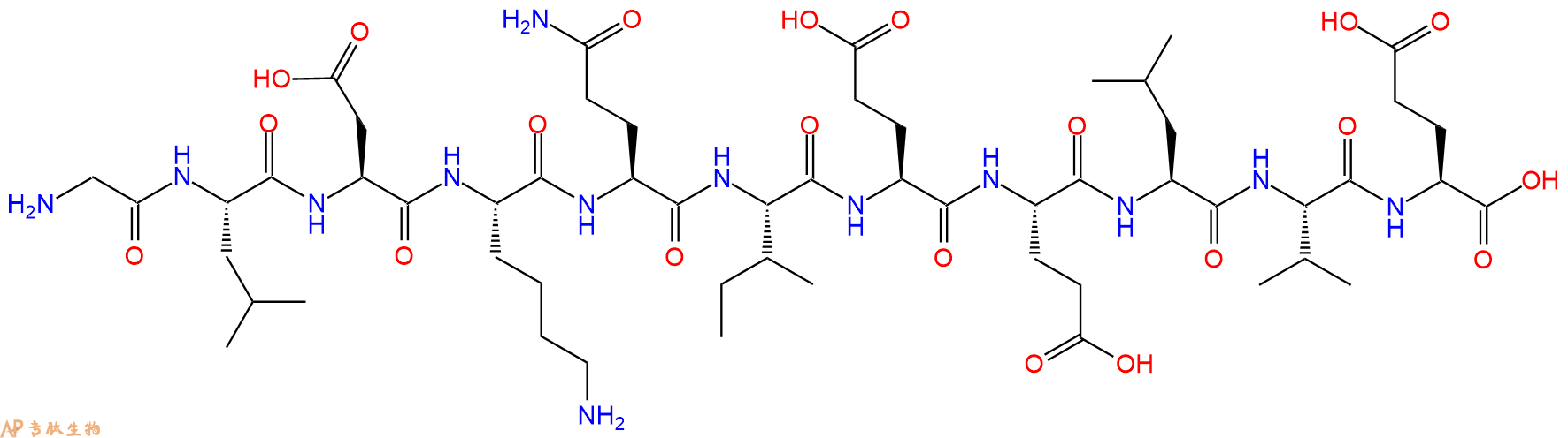 专肽生物产品H2N-Gly-Leu-Asp-Lys-Gln-Ile-Glu-Glu-Leu-Val-Glu-OH