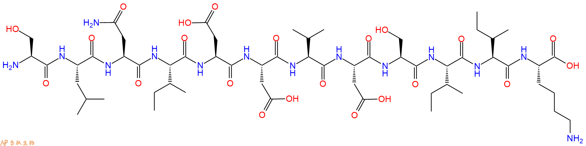专肽生物产品H2N-Ser-Leu-Asn-Ile-Asp-Asp-Val-Asp-Ser-Ile-Ile-Lys-OH
