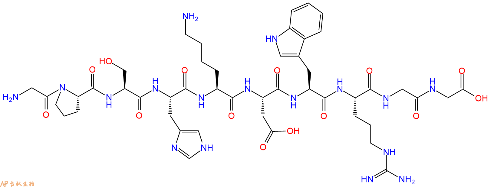 专肽生物产品H2N-Gly-Pro-Ser-His-Lys-Asp-Trp-Arg-Gly-Gly-OH