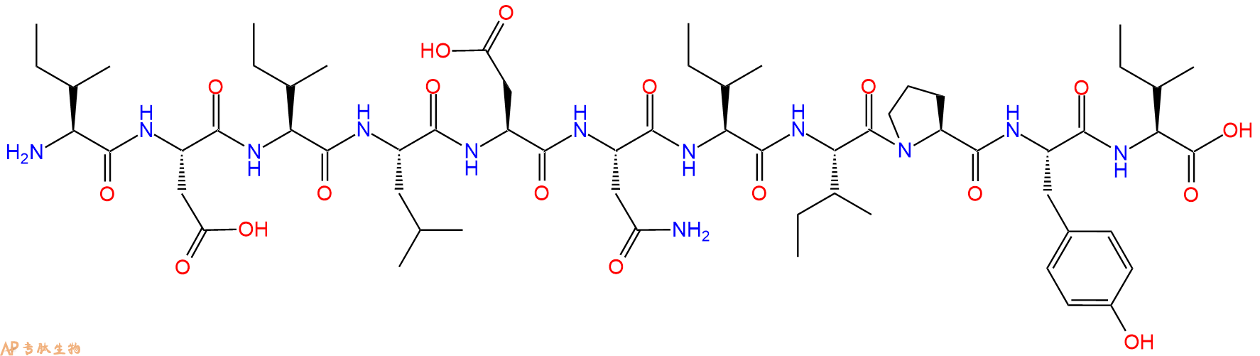 专肽生物产品H2N-Ile-Asp-Ile-Leu-Asp-Asn-Ile-Ile-Pro-Tyr-Ile-OH