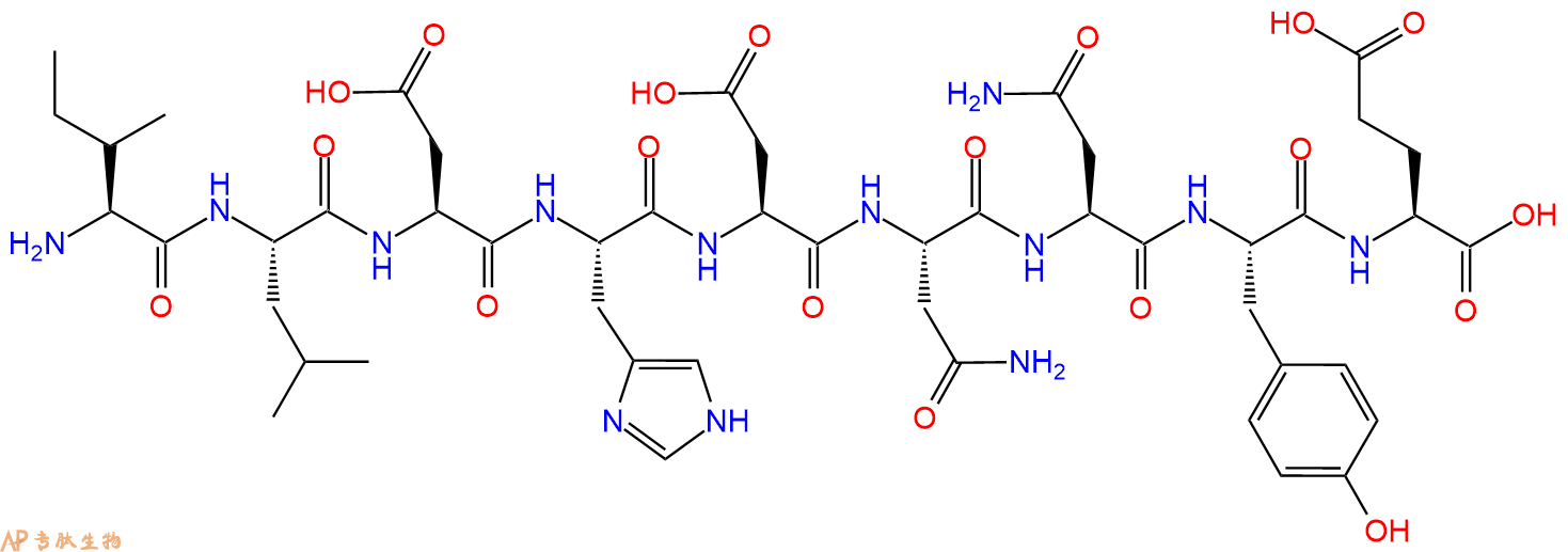 专肽生物产品H2N-Ile-Leu-Asp-His-Asp-Asn-Asn-Tyr-Glu-OH