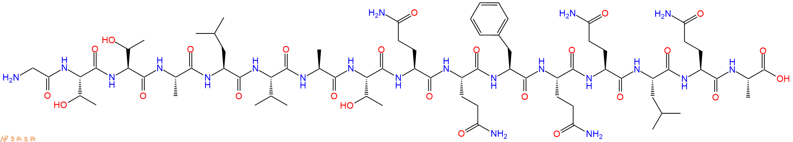 专肽生物产品H2N-Gly-Thr-Thr-Ala-Leu-Val-Ala-Thr-Gln-Gln-Phe-Gln-Gln-Leu-Gln-Ala-OH