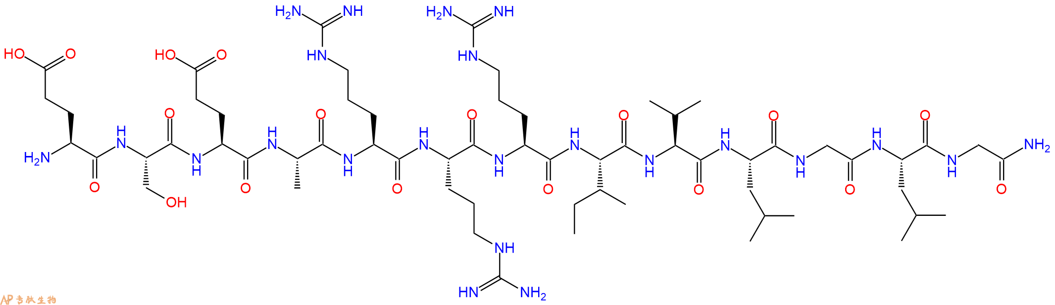 专肽生物产品H2N-Glu-Ser-Glu-Ala-Arg-Arg-Arg-Ile-Val-Leu-Gly-Leu-Gly-CONH2
