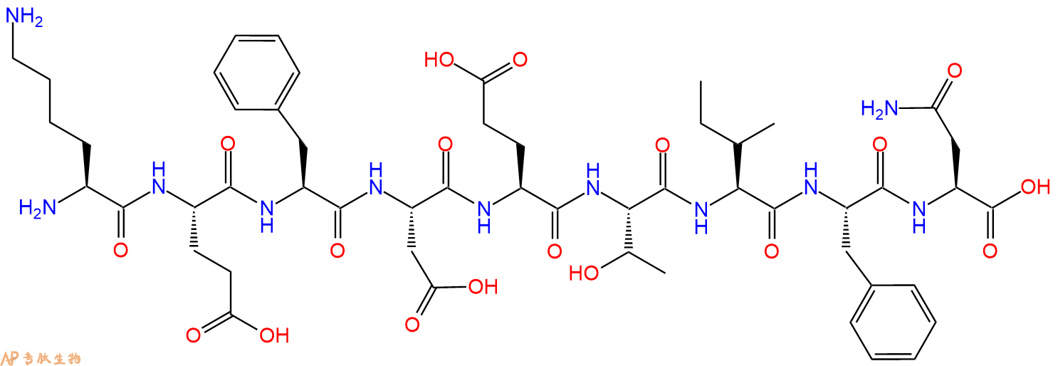 专肽生物产品H2N-Lys-Glu-Phe-Asp-Glu-Thr-Ile-Phe-Asn-OH