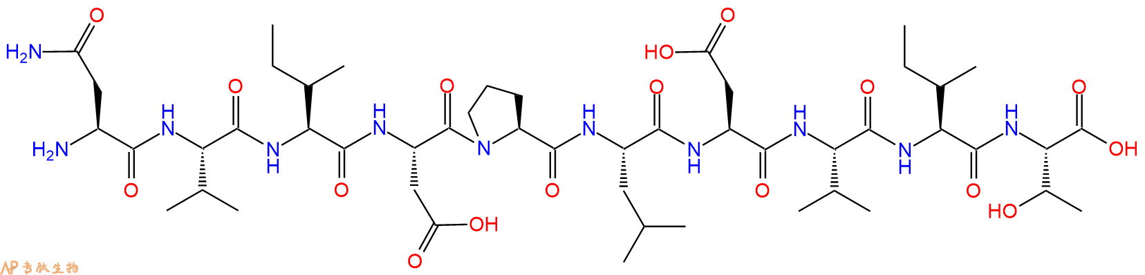 专肽生物产品H2N-Asn-Val-Ile-Asp-Pro-Leu-Asp-Val-Ile-Thr-OH