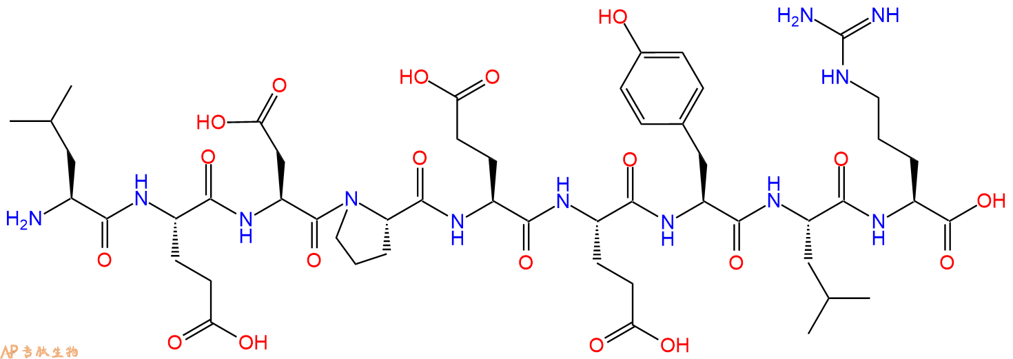 专肽生物产品H2N-Leu-Glu-Asp-Pro-Glu-Glu-Tyr-Leu-Arg-OH