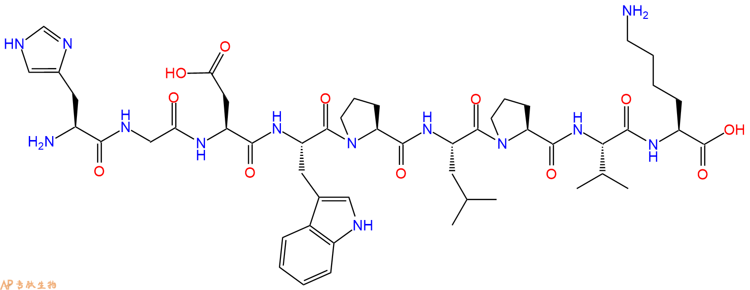 专肽生物产品H2N-His-Gly-Asp-Trp-Pro-Leu-Pro-Val-Lys-OH