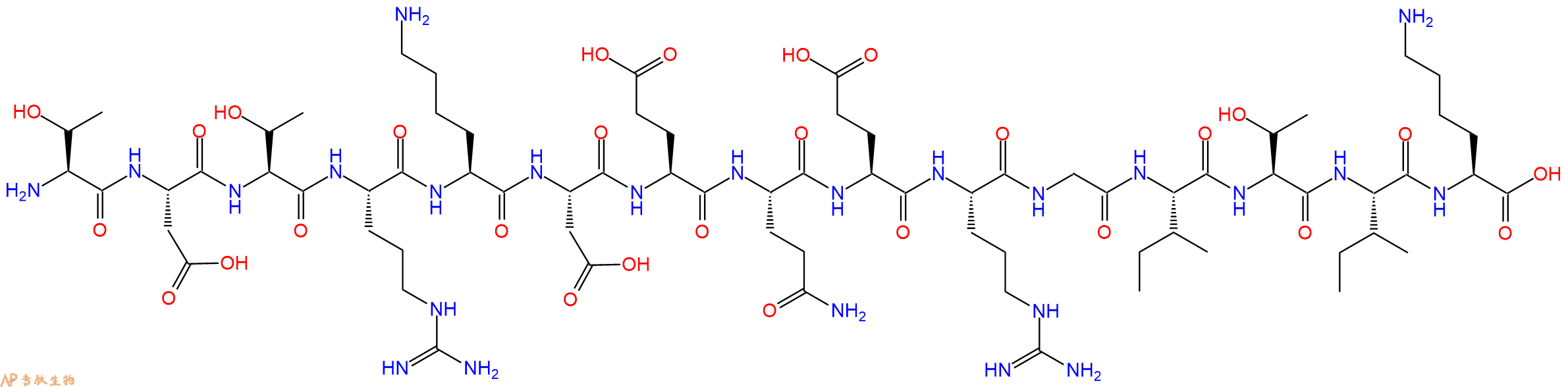 专肽生物产品H2N-Thr-Asp-Thr-Arg-Lys-Asp-Glu-Gln-Glu-Arg-Gly-Ile-Thr-Ile-Lys-OH