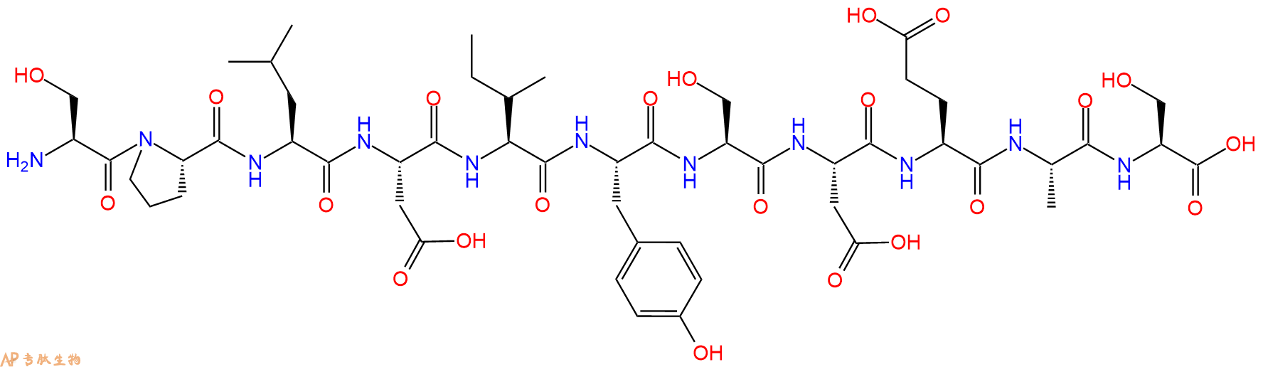专肽生物产品H2N-Ser-Pro-Leu-Asp-Ile-Tyr-Ser-Asp-Glu-Ala-Ser-OH