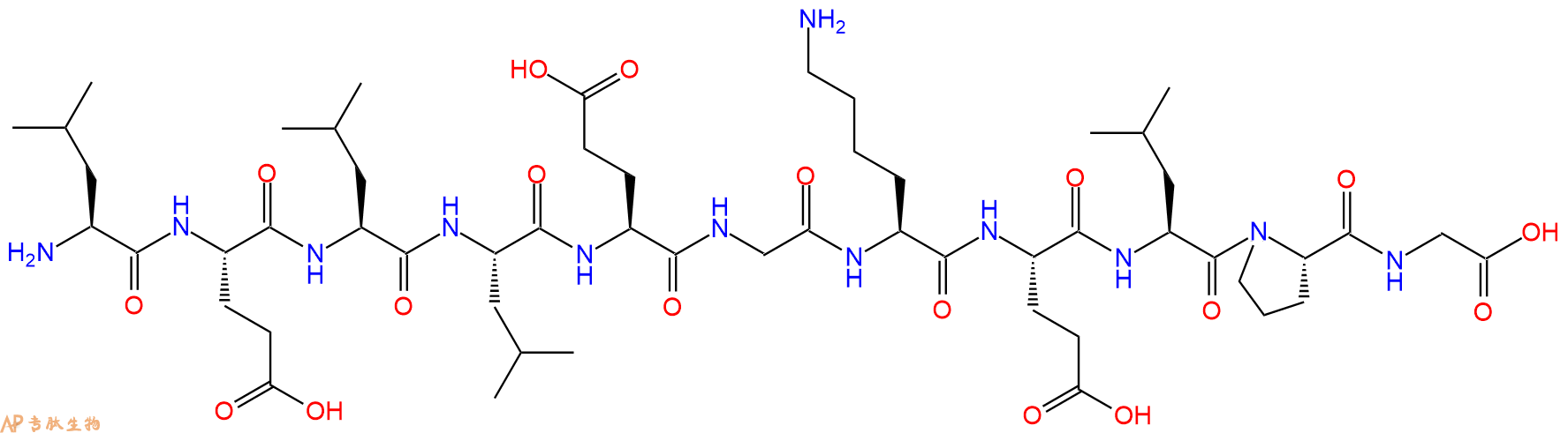 专肽生物产品H2N-Leu-Glu-Leu-Leu-Glu-Gly-Lys-Glu-Leu-Pro-Gly-OH