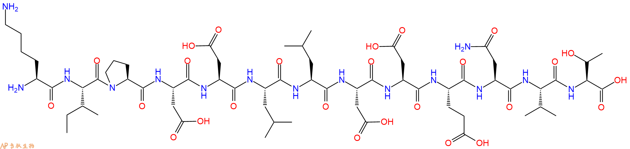 专肽生物产品H2N-Lys-Ile-Pro-Asp-Asp-Leu-Leu-Asp-Asp-Glu-Asn-Val-Thr-OH