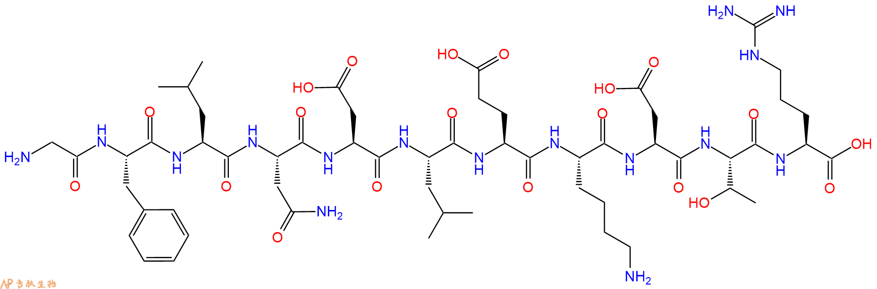 专肽生物产品H2N-Gly-Phe-Leu-Asn-Asp-Leu-Glu-Lys-Asp-Thr-Arg-OH