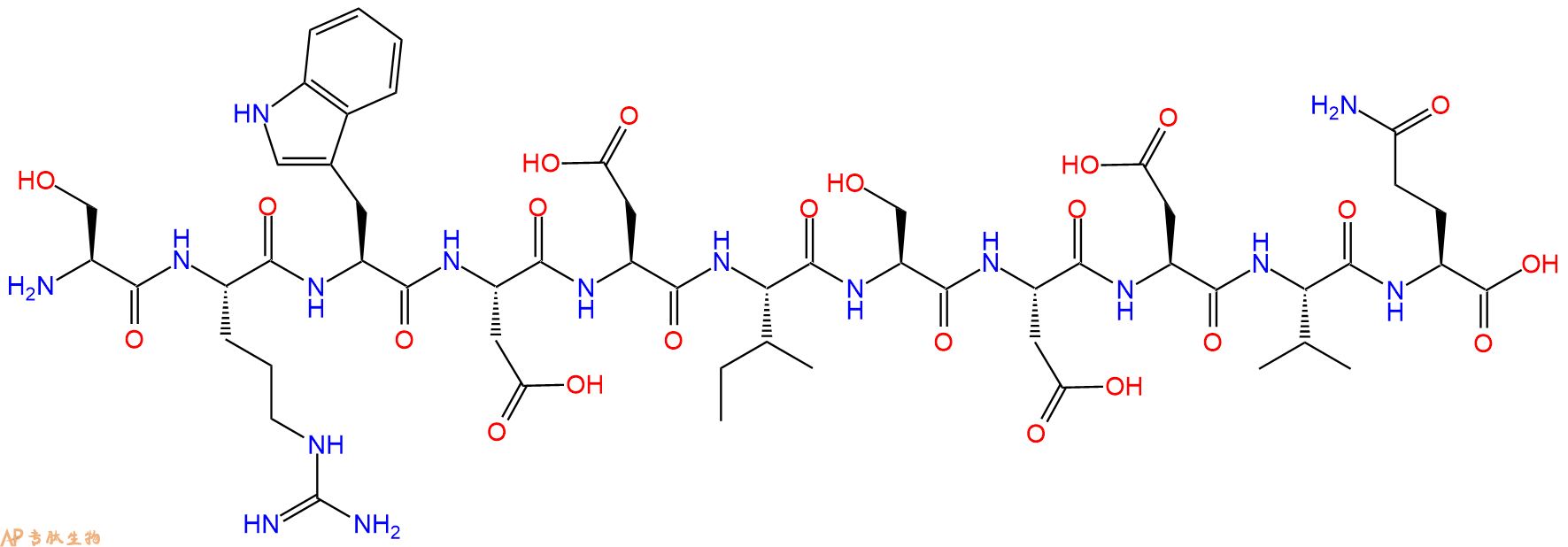 专肽生物产品H2N-Ser-Arg-Trp-Asp-Asp-Ile-Ser-Asp-Asp-Val-Gln-OH