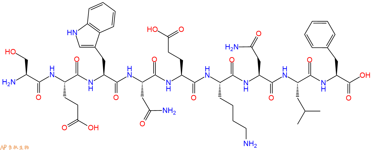 专肽生物产品H2N-Ser-Glu-Trp-Asn-Glu-Lys-Asn-Leu-Phe-OH
