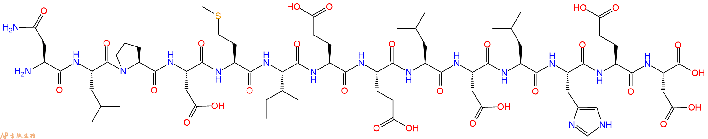 专肽生物产品H2N-Asn-Leu-Pro-Asp-Met-Ile-Glu-Glu-Leu-Asp-Leu-His-Glu-Asp-OH