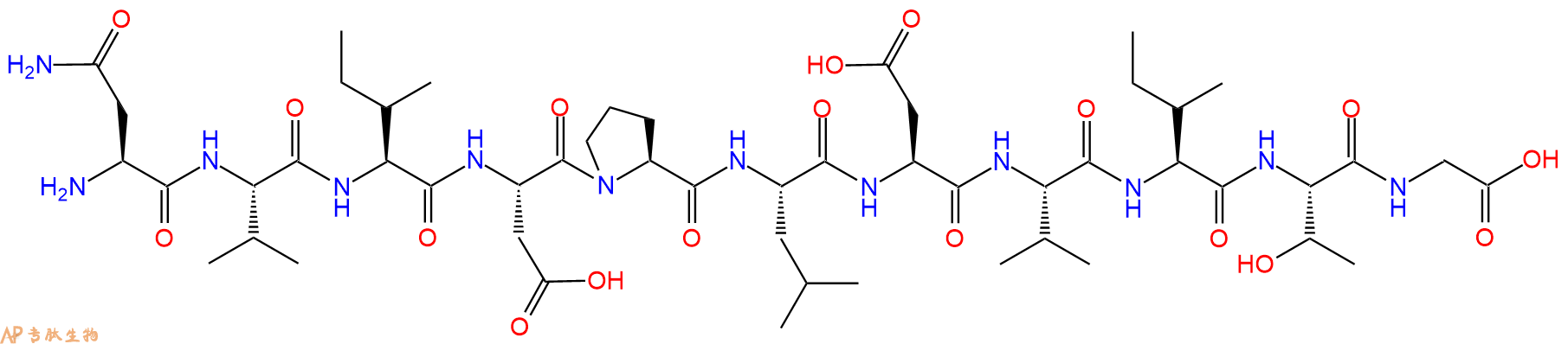专肽生物产品H2N-Asn-Val-Ile-Asp-Pro-Leu-Asp-Val-Ile-Thr-Gly-OH