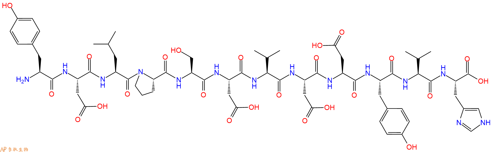 专肽生物产品H2N-Tyr-Asp-Leu-Pro-Ser-Asp-Val-Asp-Asp-Tyr-Val-His-OH