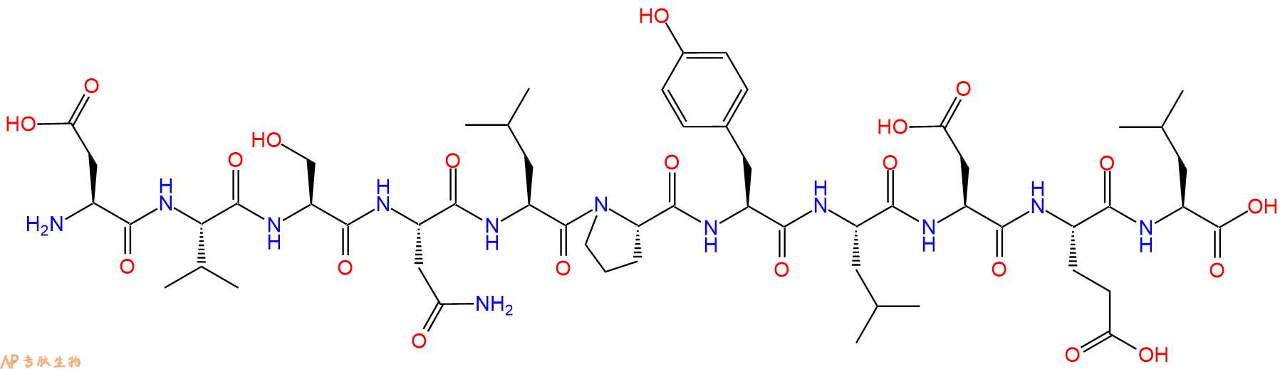 专肽生物产品H2N-Asp-Val-Ser-Asn-Leu-Pro-Tyr-Leu-Asp-Glu-Leu-OH