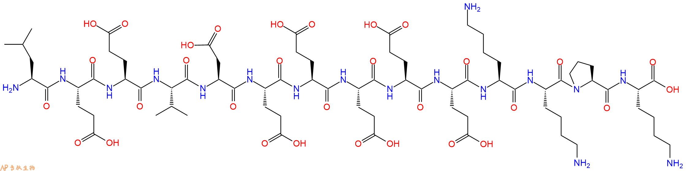 专肽生物产品H2N-Leu-Glu-Glu-Val-Asp-Glu-Glu-Glu-Glu-Glu-Lys-Lys-Pro-Lys-OH