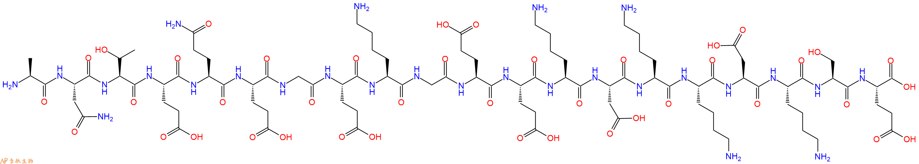 专肽生物产品H2N-Ala-Asn-Thr-Glu-Gln-Glu-Gly-Glu-Lys-Gly-Glu-Glu-Lys-Asp-Lys-Lys-Asp-Lys-Ser-Glu-OH