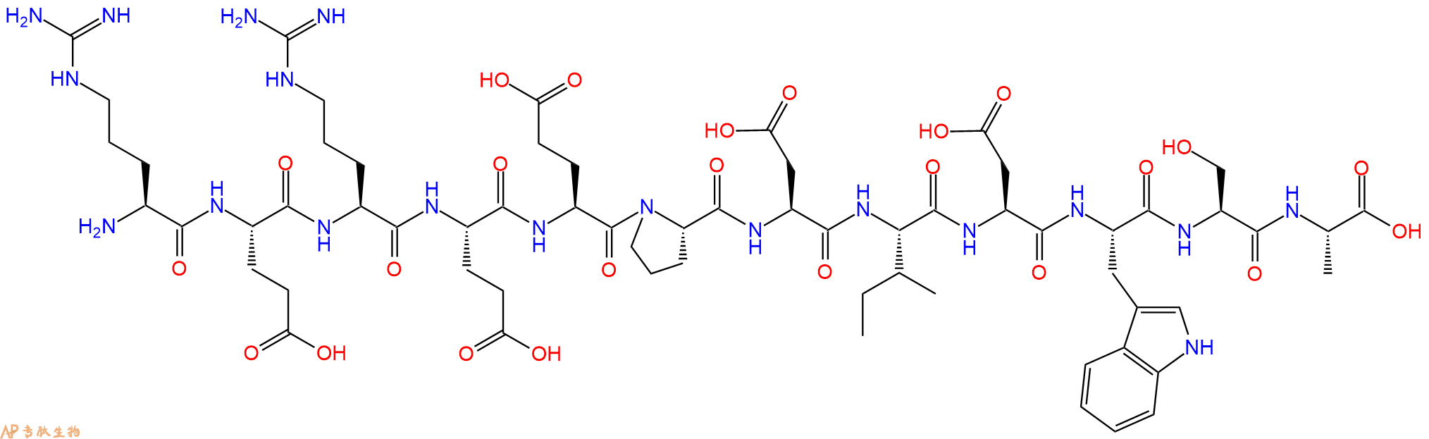 专肽生物产品H2N-Arg-Glu-Arg-Glu-Glu-Pro-Asp-Ile-Asp-Trp-Ser-Ala-OH