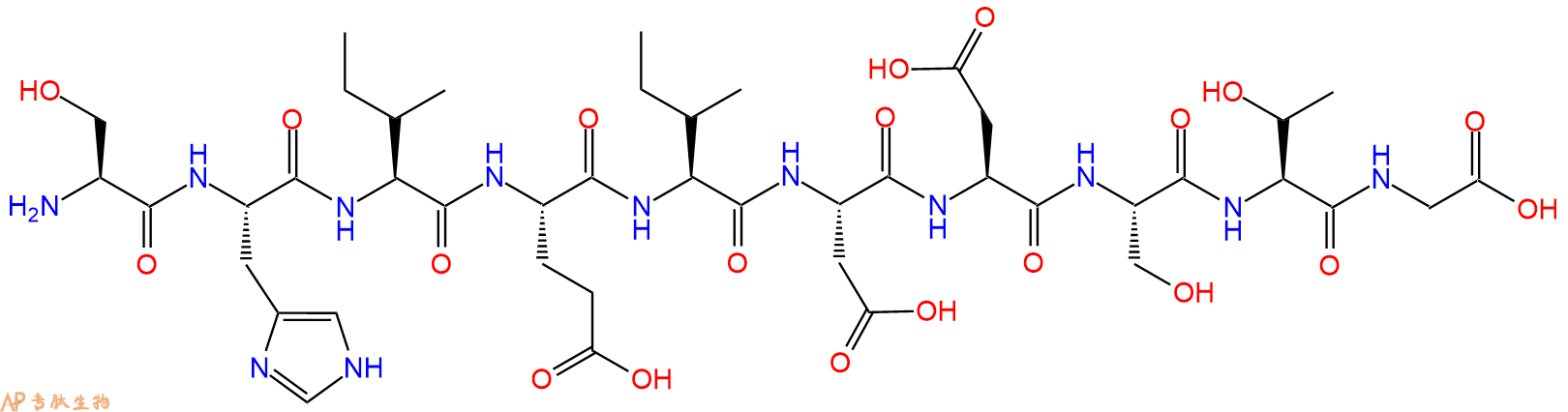 专肽生物产品H2N-Ser-His-Ile-Glu-Ile-Asp-Asp-Ser-Thr-Gly-OH