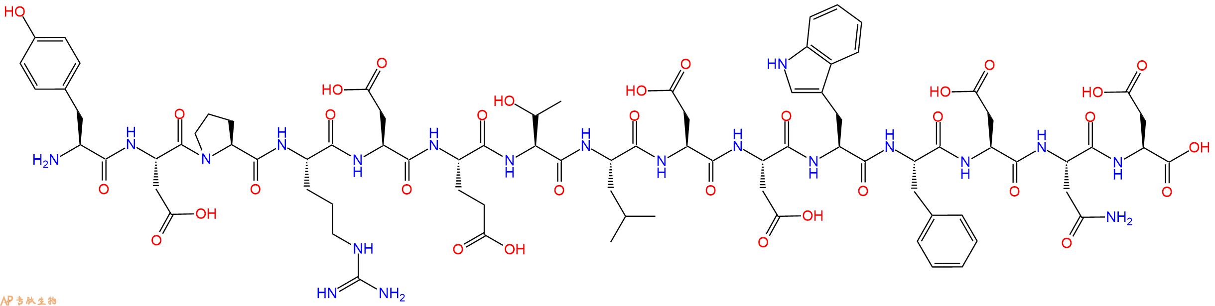 专肽生物产品H2N-Tyr-Asp-Pro-Arg-Asp-Glu-Thr-Leu-Asp-Asp-Trp-Phe-Asp-Asn-Asp-OH