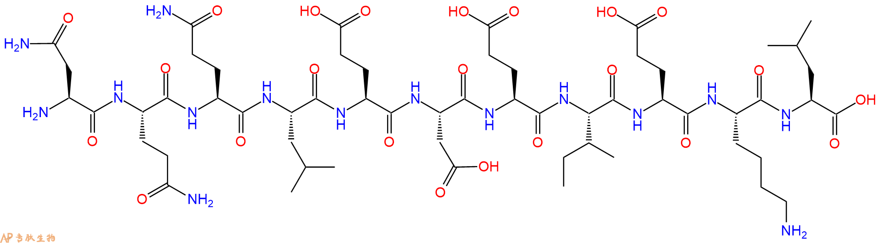 专肽生物产品H2N-Asn-Gln-Gln-Leu-Glu-Asp-Glu-Ile-Glu-Lys-Leu-OH