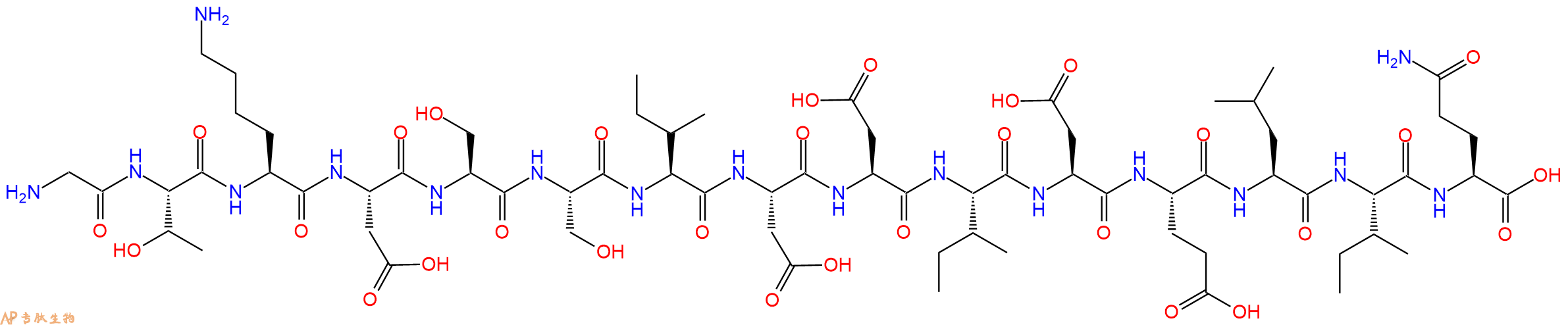 专肽生物产品H2N-Gly-Thr-Lys-Asp-Ser-Ser-Ile-Asp-Asp-Ile-Asp-Glu-Leu-Ile-Gln-OH