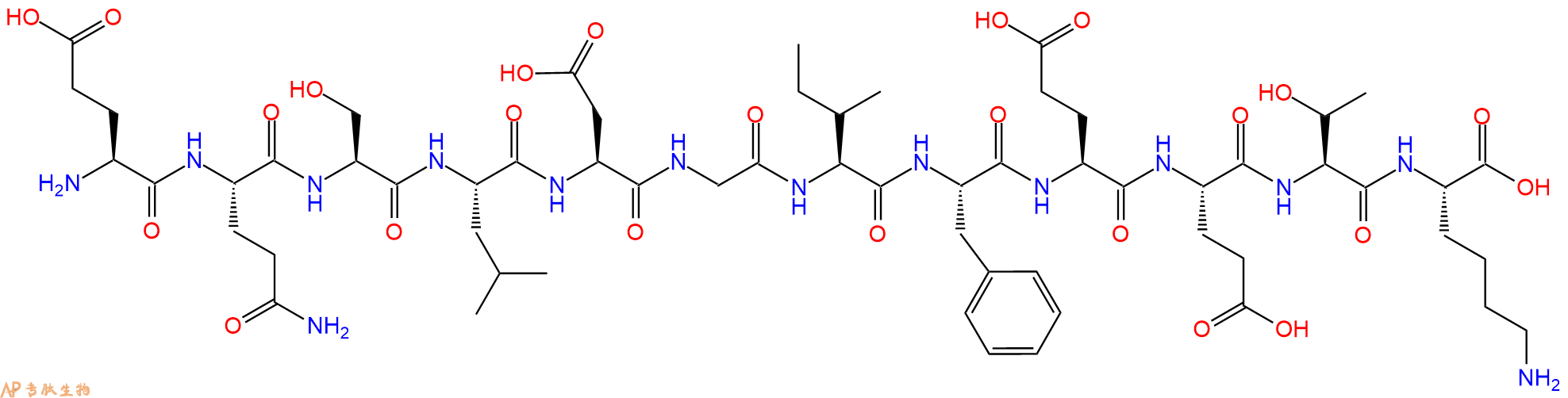 专肽生物产品H2N-Glu-Gln-Ser-Leu-Asp-Gly-Ile-Phe-Glu-Glu-Thr-Lys-OH
