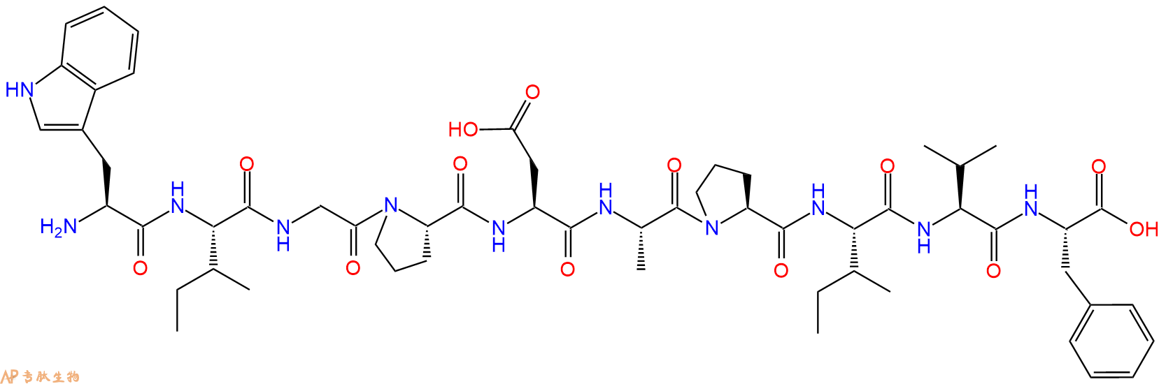 专肽生物产品H2N-Trp-Ile-Gly-Pro-Asp-Ala-Pro-Ile-Val-Phe-OH