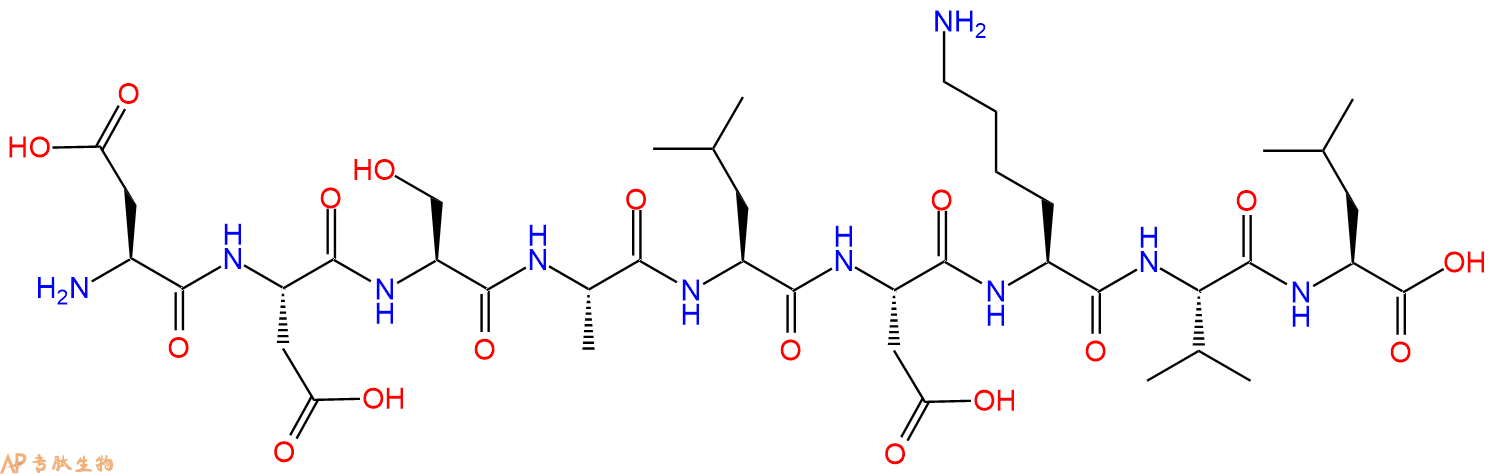 专肽生物产品H2N-Asp-Asp-Ser-Ala-Leu-Asp-Lys-Val-Leu-OH
