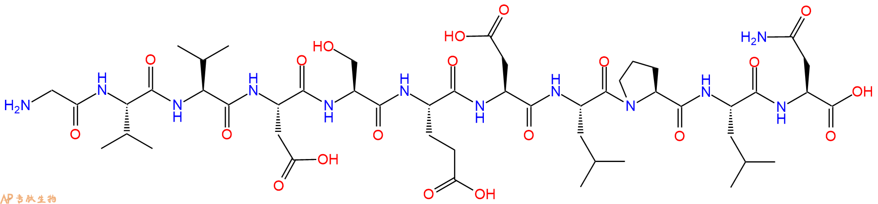专肽生物产品H2N-Gly-Val-Val-Asp-Ser-Glu-Asp-Leu-Pro-Leu-Asn-OH