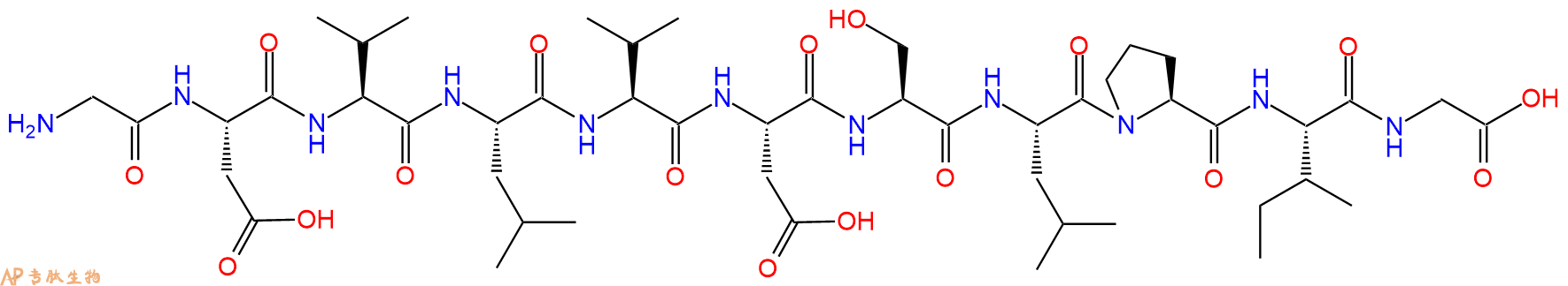 专肽生物产品H2N-Gly-Asp-Val-Leu-Val-Asp-Ser-Leu-Pro-Ile-Gly-OH