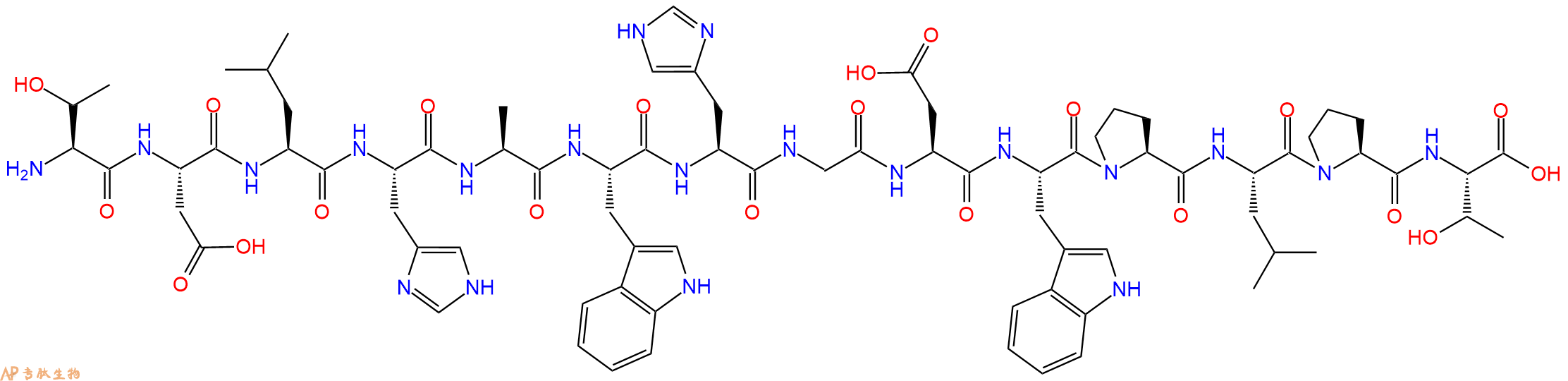 专肽生物产品H2N-Thr-Asp-Leu-His-Ala-Trp-His-Gly-Asp-Trp-Pro-Leu-Pro-Thr-OH