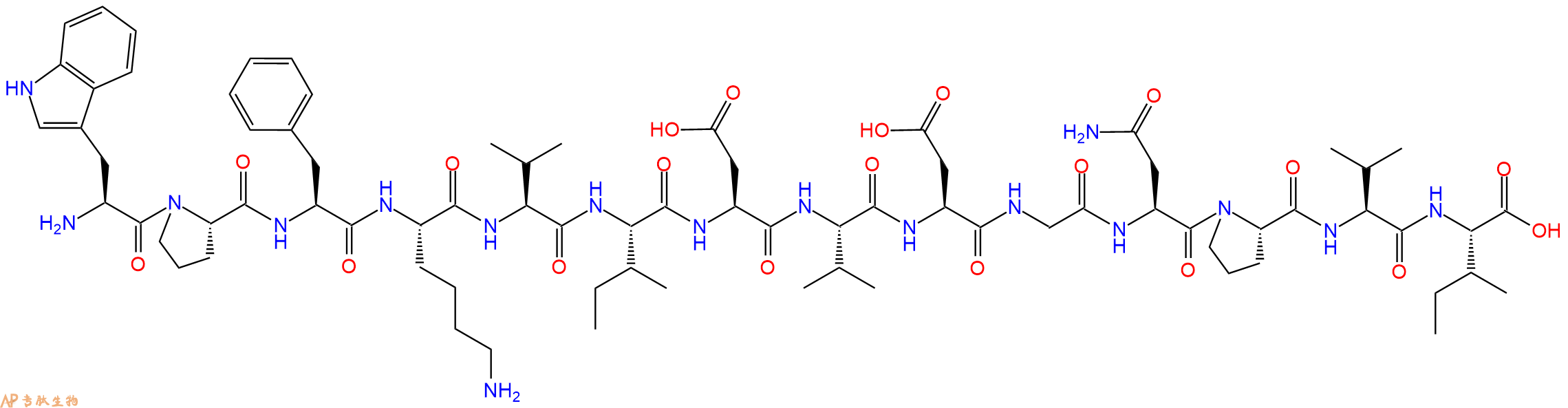 专肽生物产品H2N-Trp-Pro-Phe-Lys-Val-Ile-Asp-Val-Asp-Gly-Asn-Pro-Val-Ile-OH