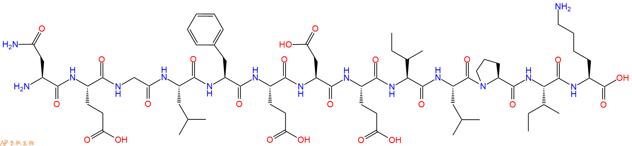 专肽生物产品H2N-Asn-Glu-Gly-Leu-Phe-Glu-Asp-Glu-Ile-Leu-Pro-Ile-Lys-OH