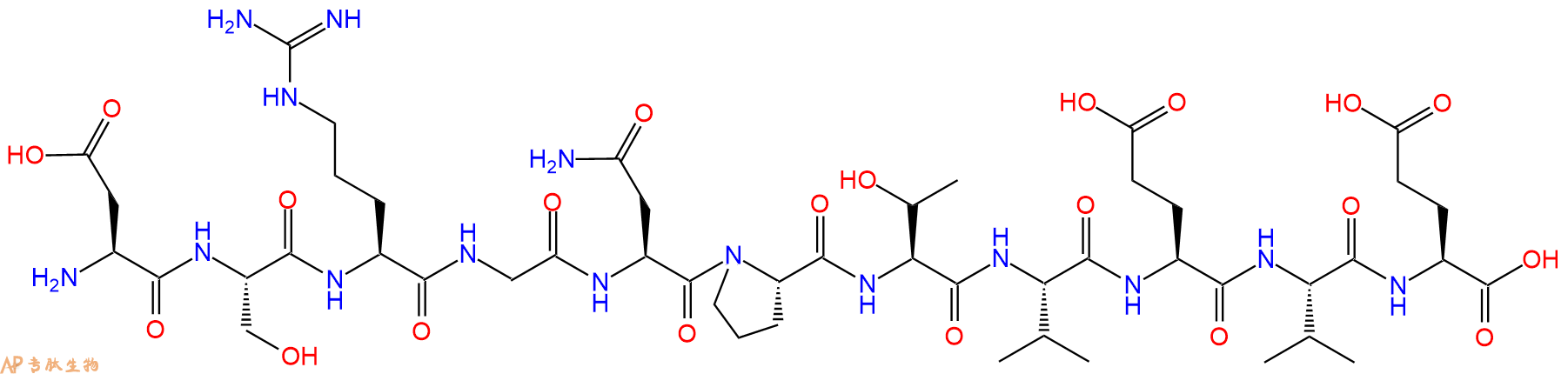 专肽生物产品H2N-Asp-Ser-Arg-Gly-Asn-Pro-Thr-Val-Glu-Val-Glu-OH