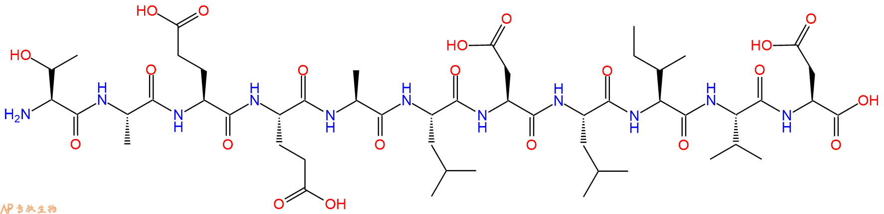 专肽生物产品H2N-Thr-Ala-Glu-Glu-Ala-Leu-Asp-Leu-Ile-Val-Asp-OH