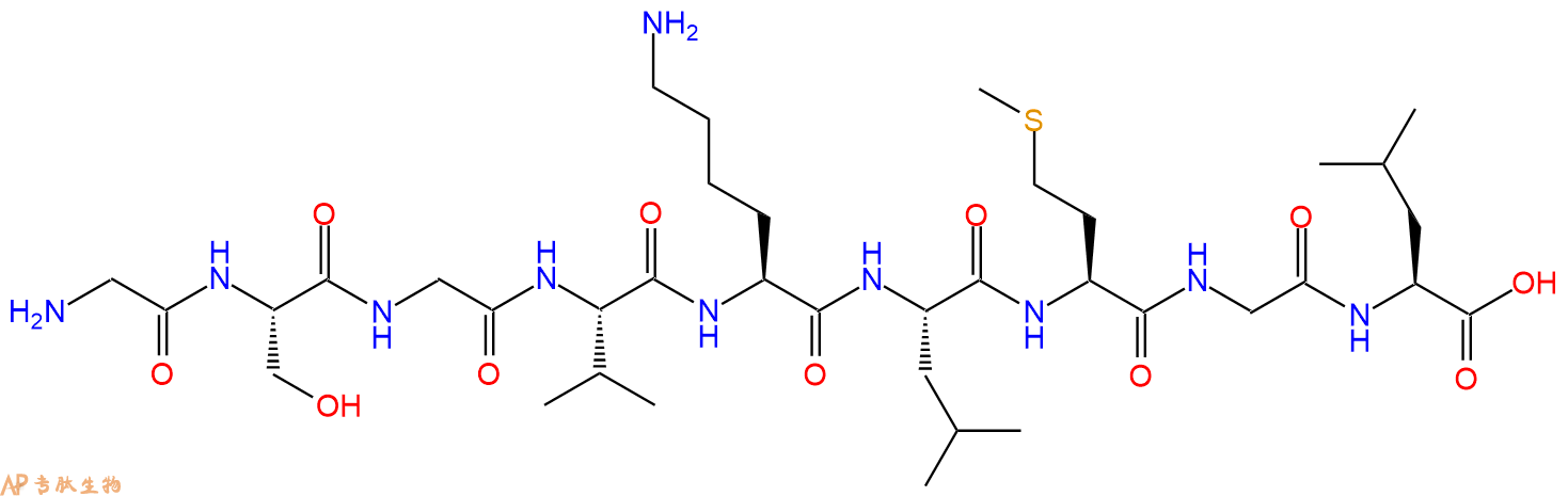专肽生物产品H2N-Gly-Ser-Gly-Val-Lys-Leu-Met-Gly-Leu-OH