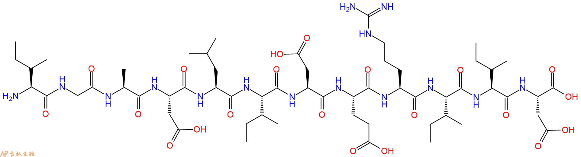 专肽生物产品H2N-Ile-Gly-Ala-Asp-Leu-Ile-Asp-Glu-Arg-Ile-Ile-Asp-OH