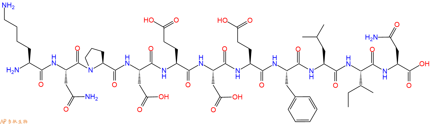 专肽生物产品H2N-Lys-Asn-Pro-Asp-Glu-Asp-Glu-Phe-Leu-Ile-Asn-OH