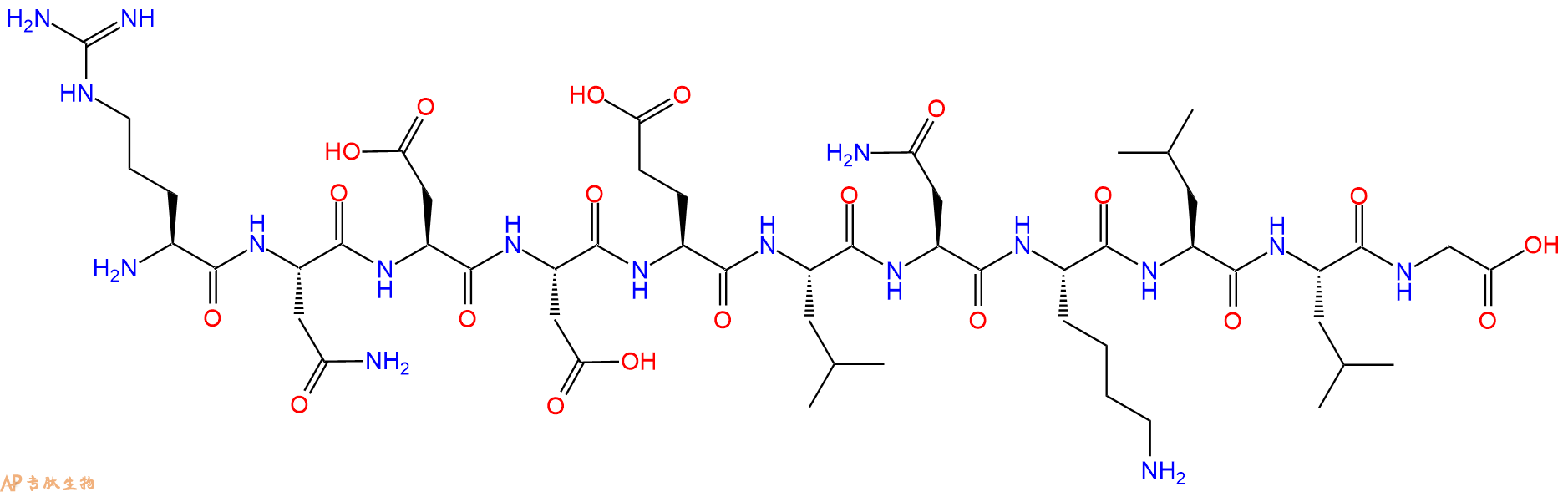 专肽生物产品H2N-Arg-Asn-Asp-Asp-Glu-Leu-Asn-Lys-Leu-Leu-Gly-OH