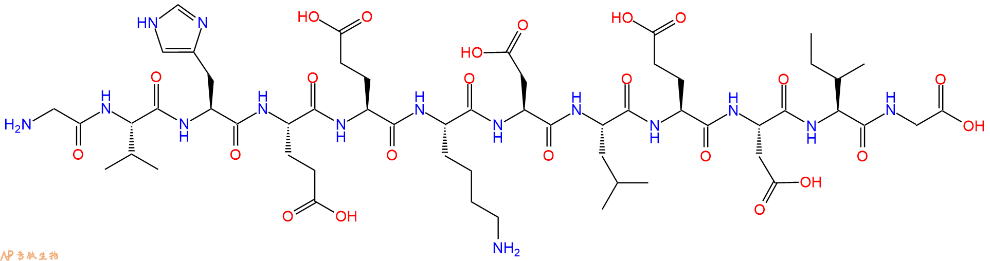 专肽生物产品H2N-Gly-Val-His-Glu-Glu-Lys-Asp-Leu-Glu-Asp-Ile-Gly-OH