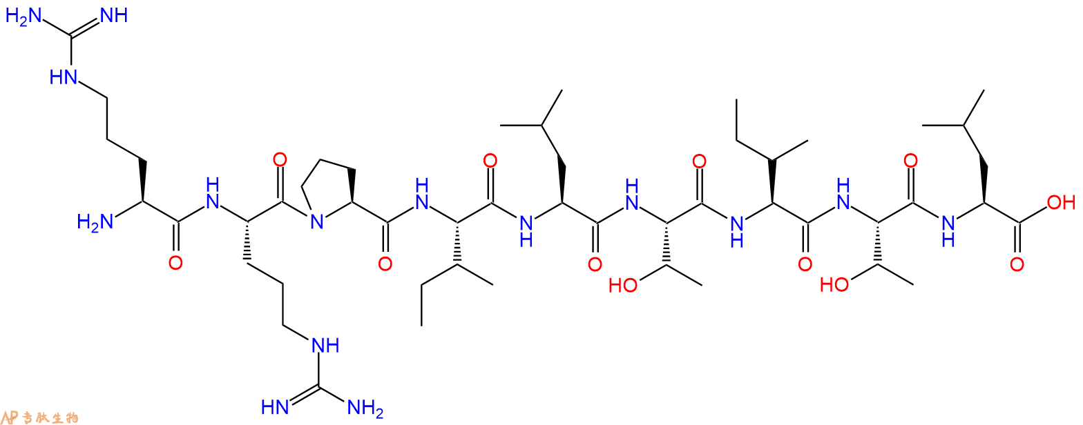 专肽生物产品H2N-Arg-Arg-Pro-Ile-Leu-Thr-Ile-Thr-Leu-OH
